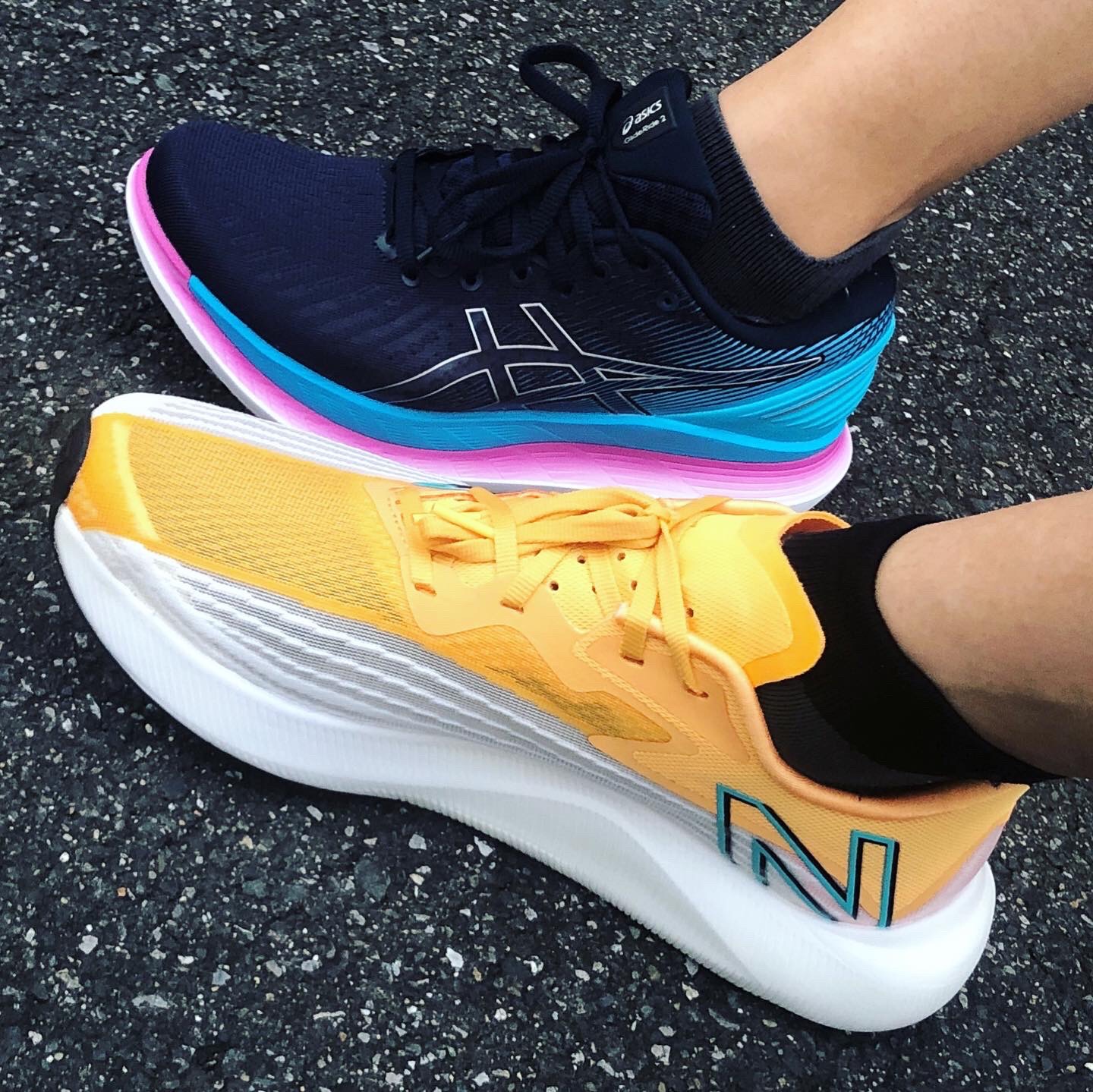 2人共おニューのシューズで出撃した。