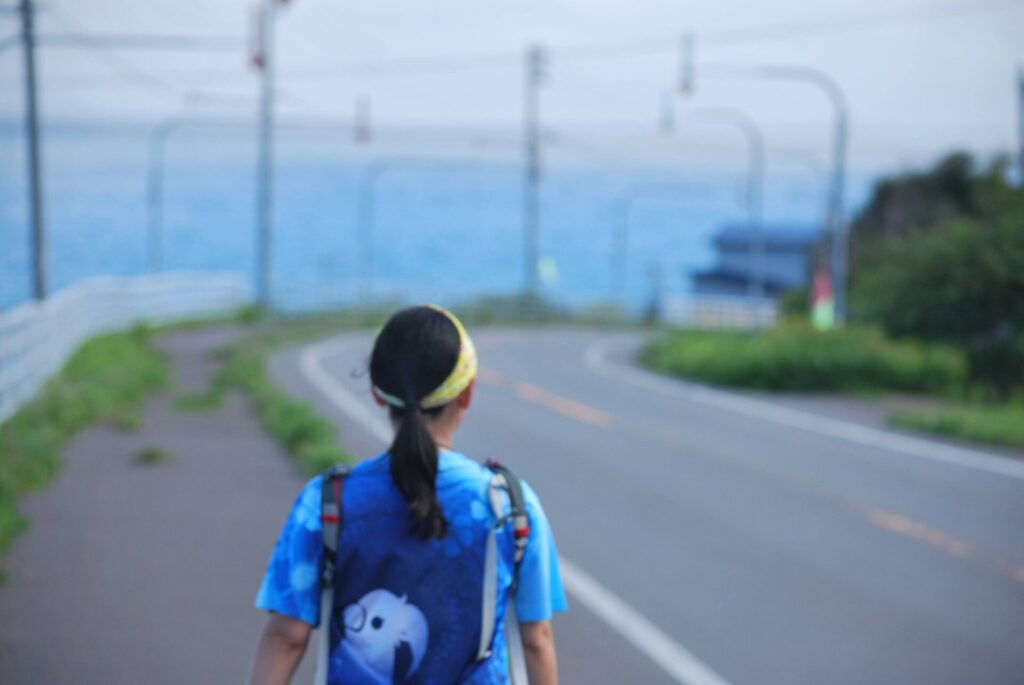 礼文島 北東部沿岸の道