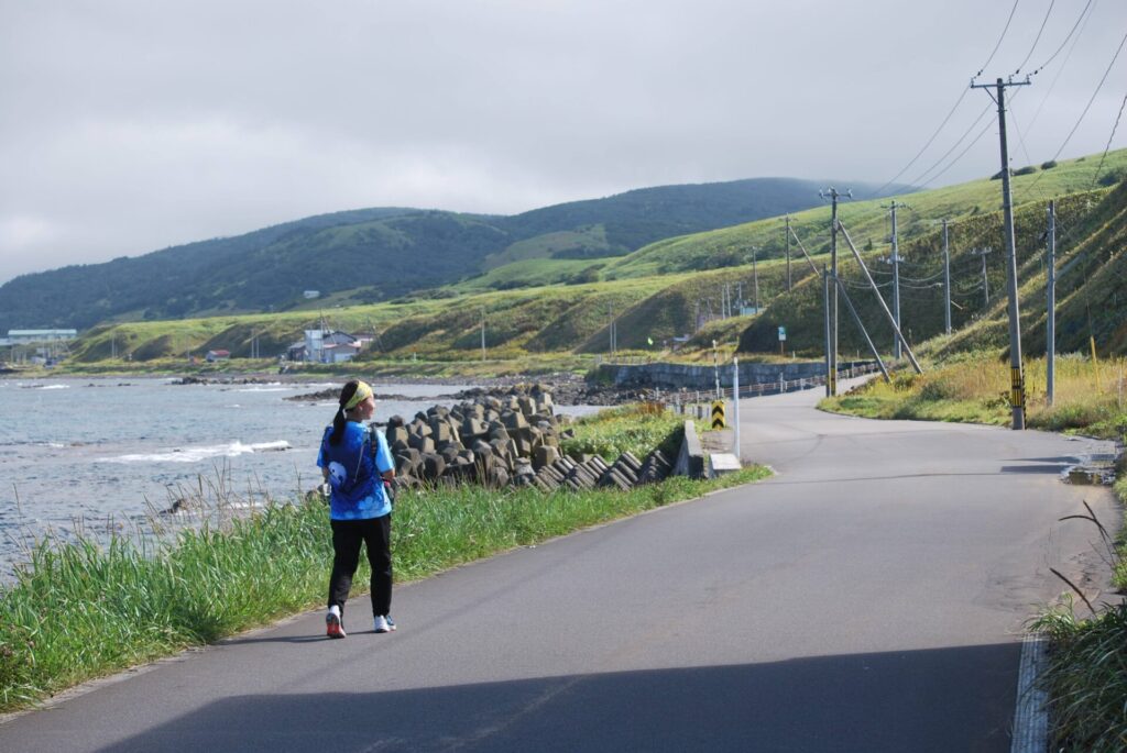礼文島 北東部沿岸の道