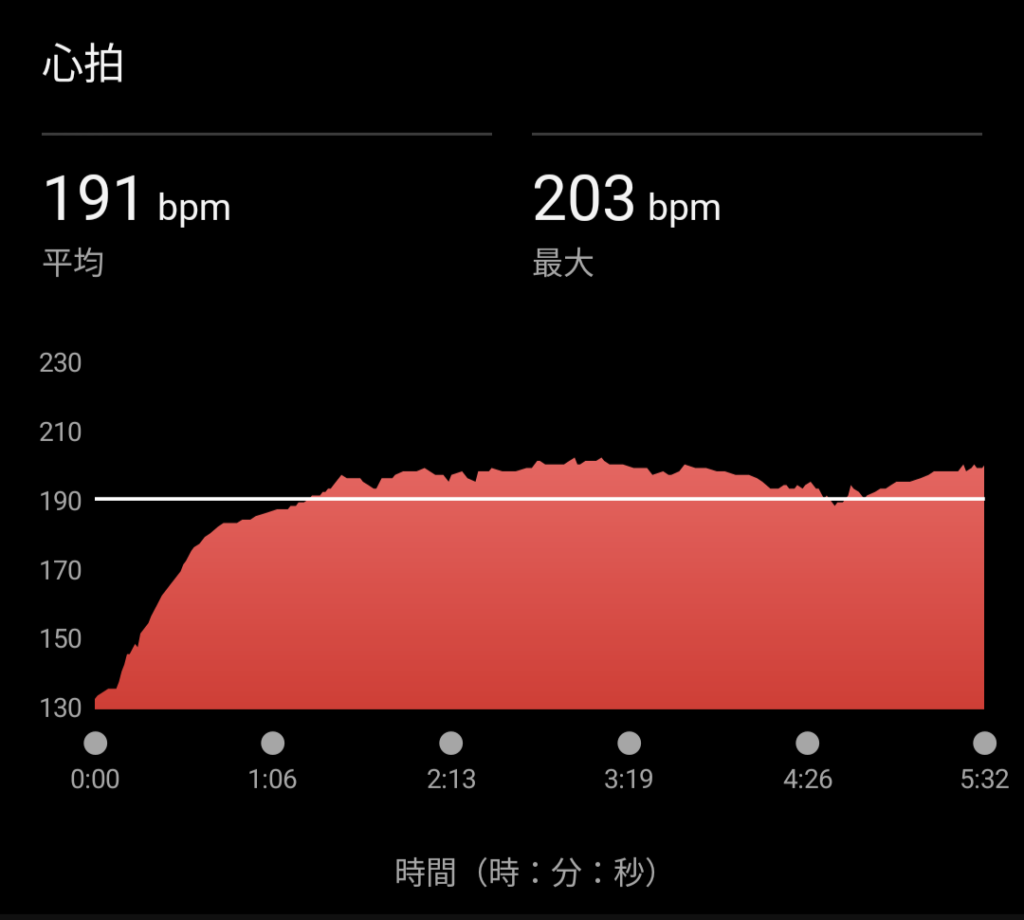 最大心拍数203bpm