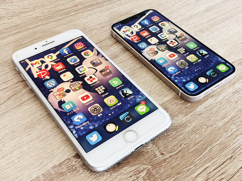 iPhone8 plusと12 mini