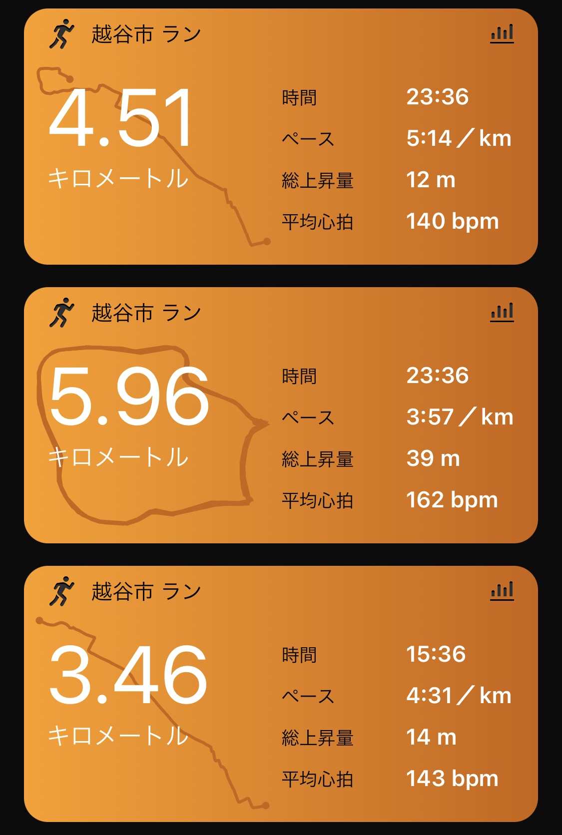 合計14kmぐらい